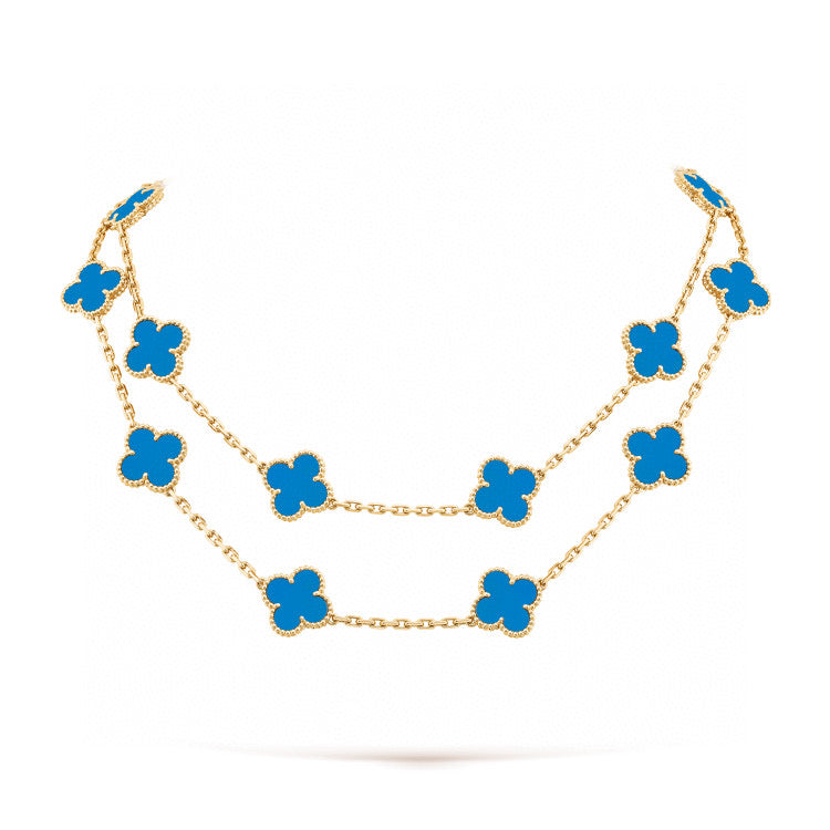 [RAFFINE]CLOVER 20 MOTIFS TURQUOISE GOLD