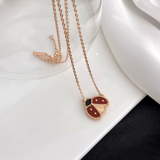 [RAFFINE]LUCKY  CARNELIANS LADYBUG NECKLACE