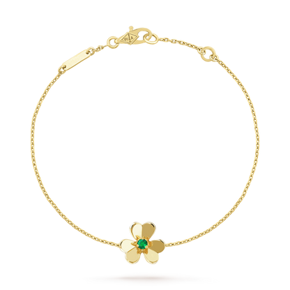 [Raffine]FRIVOLE GOLD FLOWER PINK MALACHITE BRACELET