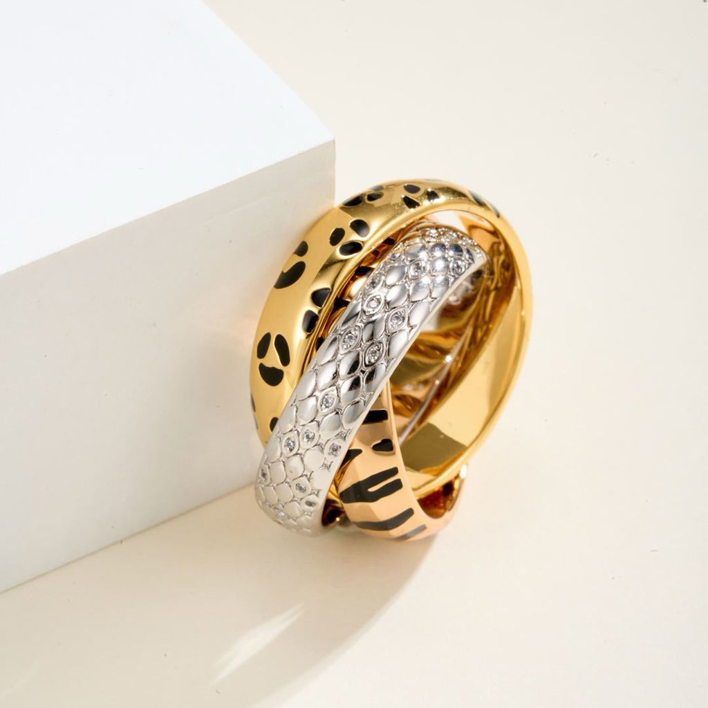 [Raffine]TRINITY  RING LEOPARD PRINT