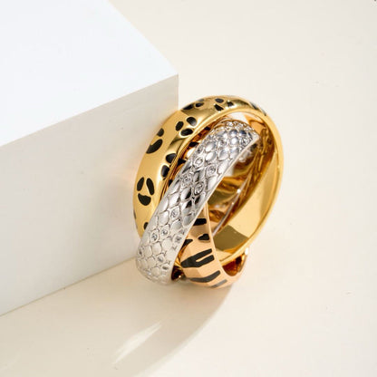 [Raffine]TRINITY  RING LEOPARD PRINT