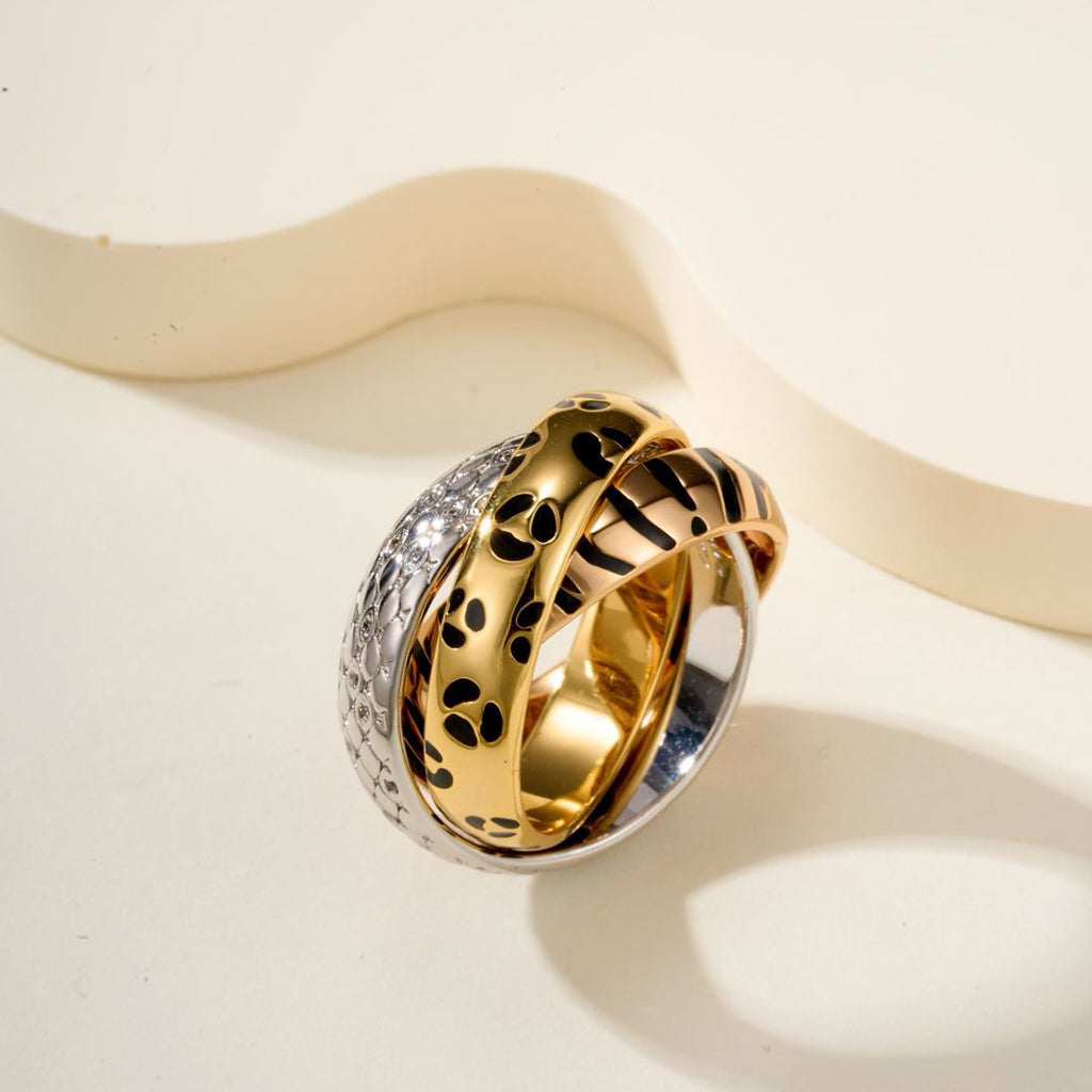 [Raffine]TRINITY  RING LEOPARD PRINT