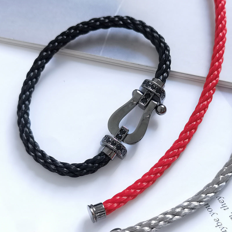 [Raffine]FORCE GROSSE SERIE HUFEISEN SCHWARZES SAMURAI-ARMBAND