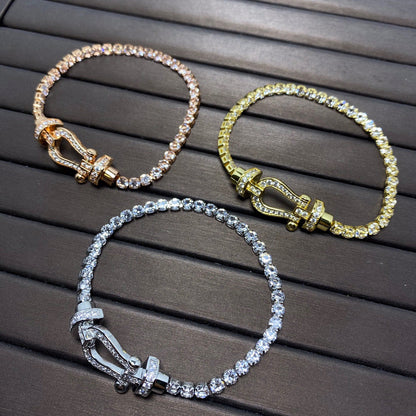 [RAFFINE]FORCE  HORSESHOE  DIAMOND TENNIS BRACELET