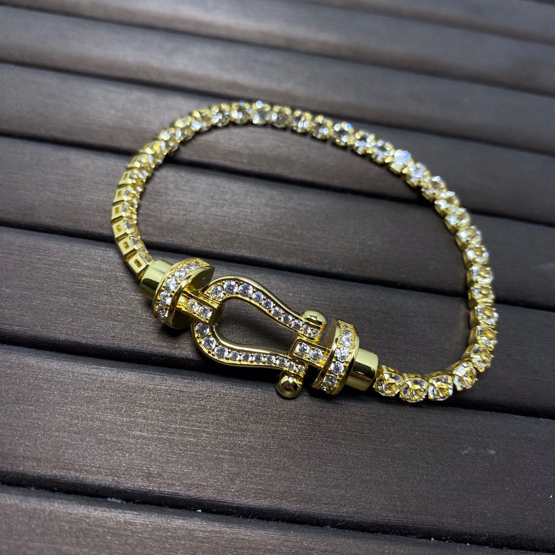 [RAFFINE]FORCE  HORSESHOE  DIAMOND TENNIS BRACELET