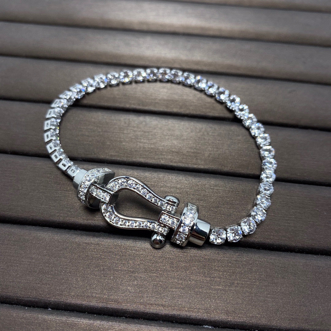 [RAFFINE]FORCE  HORSESHOE  DIAMOND TENNIS BRACELET