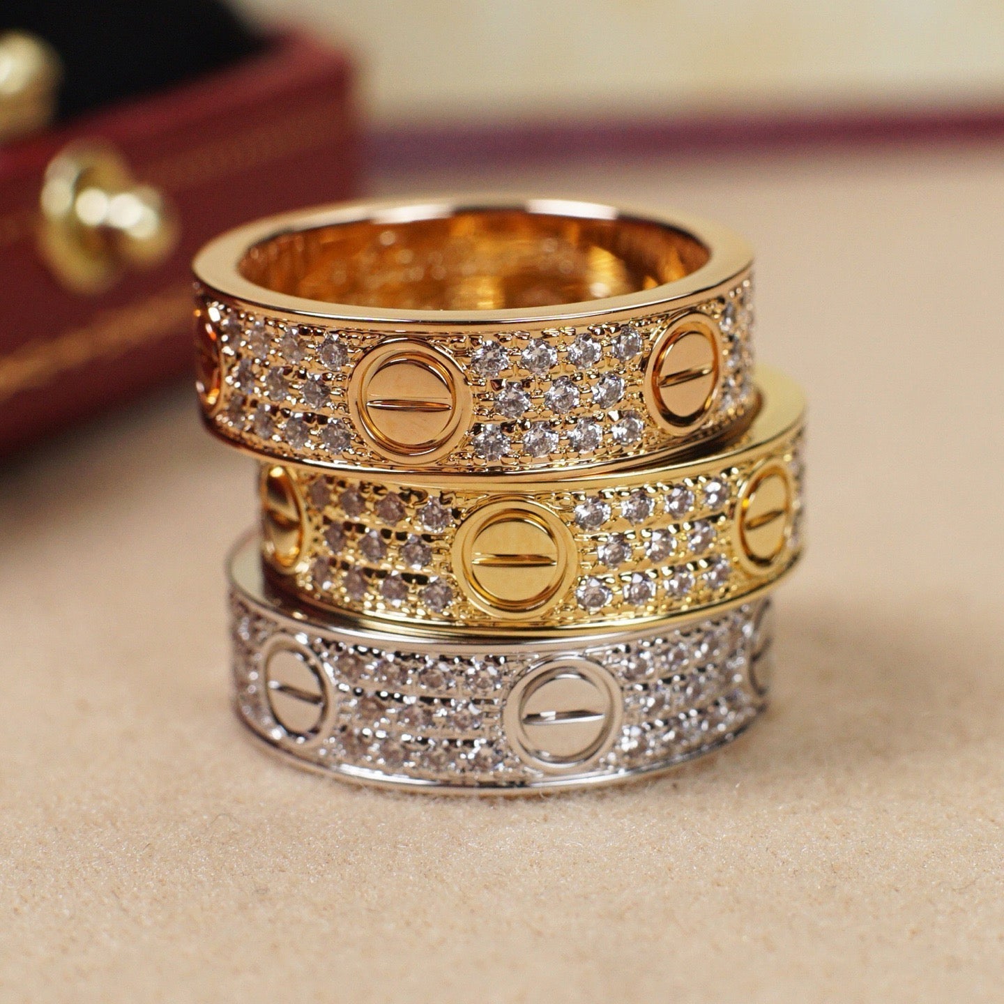 [Raffine]LOVE RING 5.5MM DIAMONDS PAVED