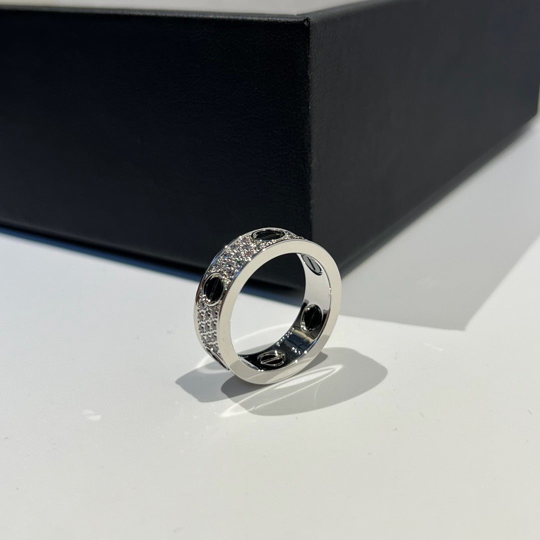 [Raffine]LOVE RING 5.5MM DIAMONDS PAVED CERAMIC