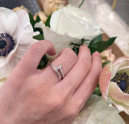 [Raffine]JUSTE 1.8MM HALF DIAMOND RING