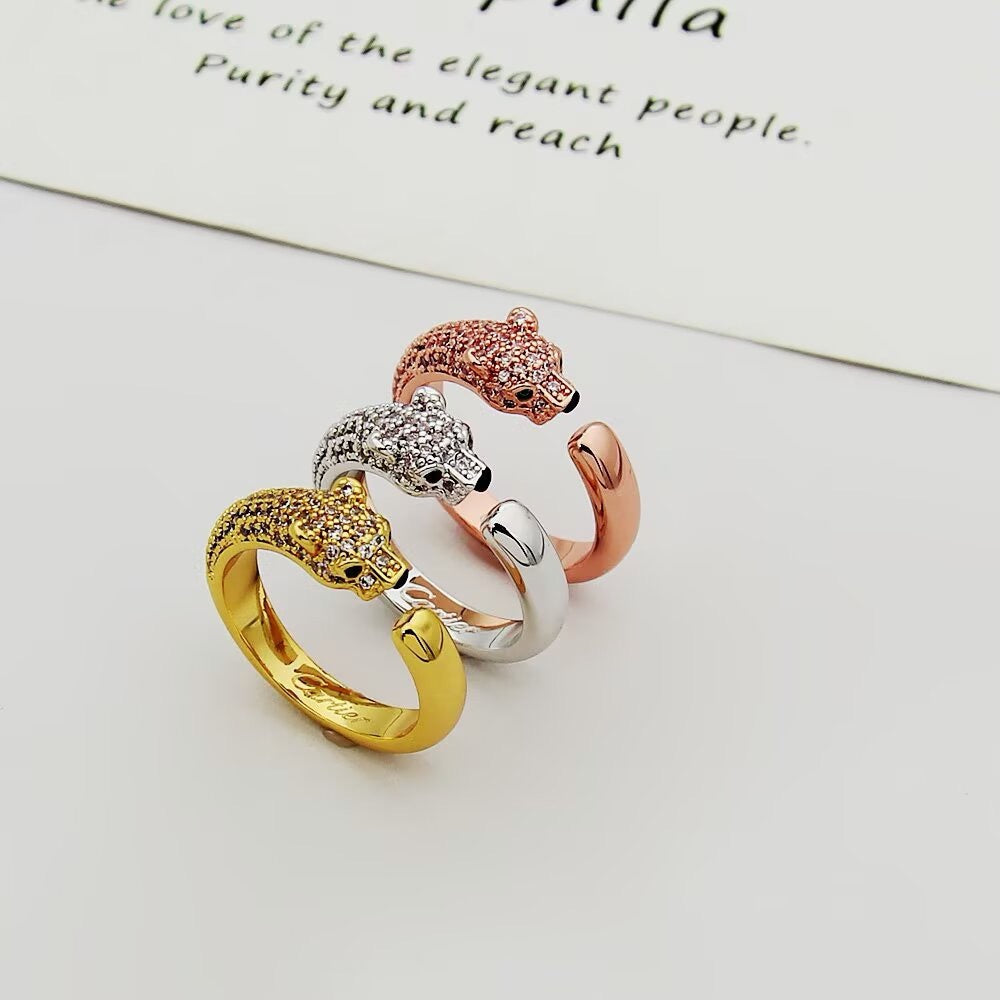 [Raffine]PANTHERE HALF DIAMOND SMALL RING