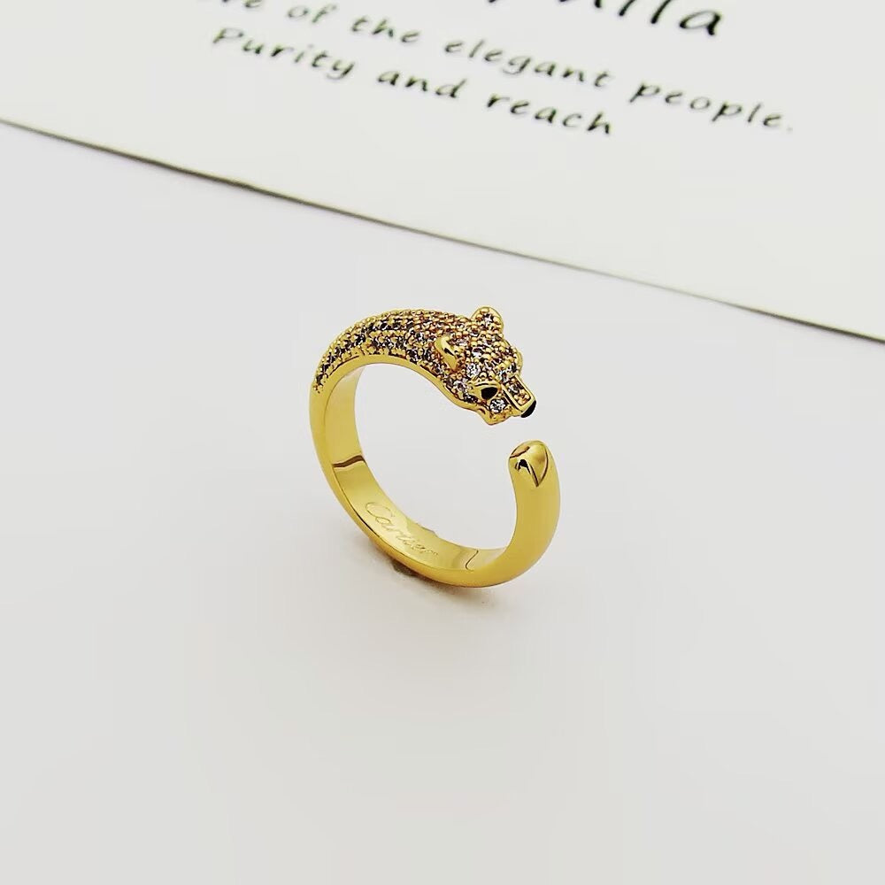 [Raffine]PANTHERE HALF DIAMOND SMALL RING