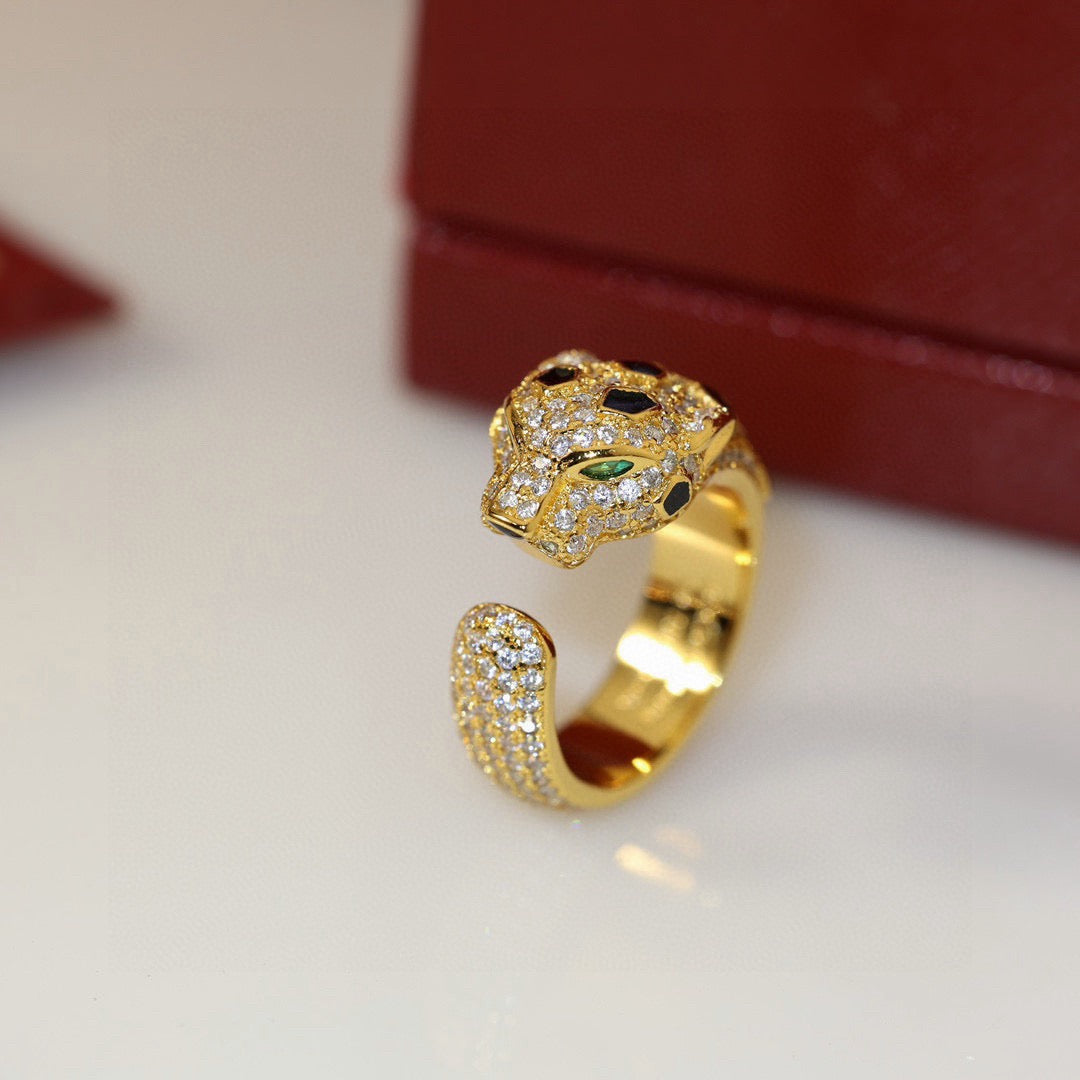 [Raffine]PANTHERE SPOTTED FULL DIAMOND MEDIUM RING
