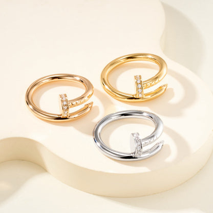[Raffine]JUSTE RING 2.6MM HALF DIAMOND