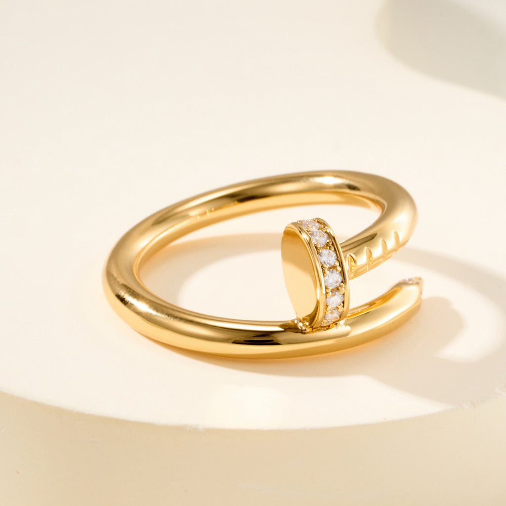 [Raffine]JUSTE RING 2.6MM HALF DIAMOND
