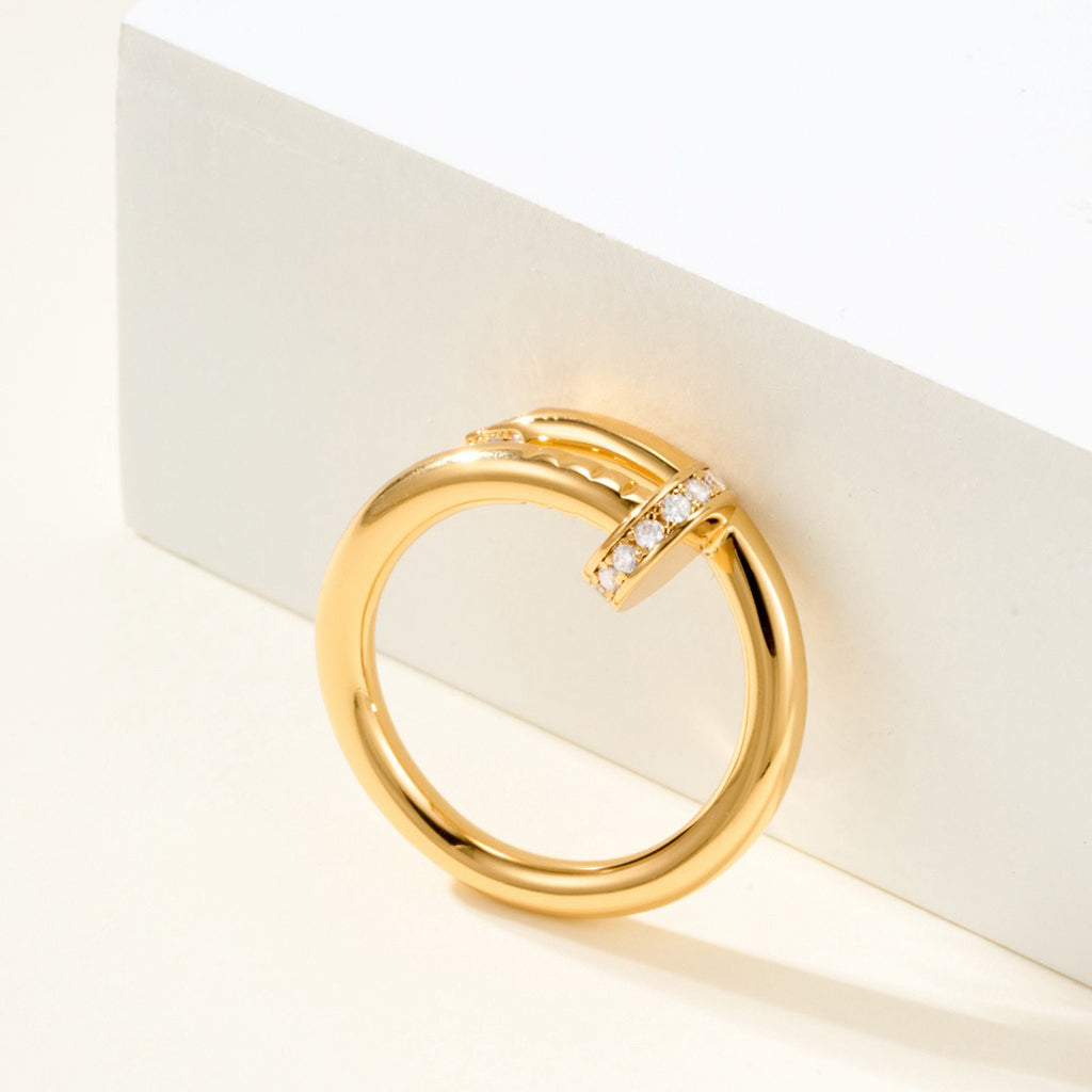 [Raffine]JUSTE RING 2.6MM HALF DIAMOND
