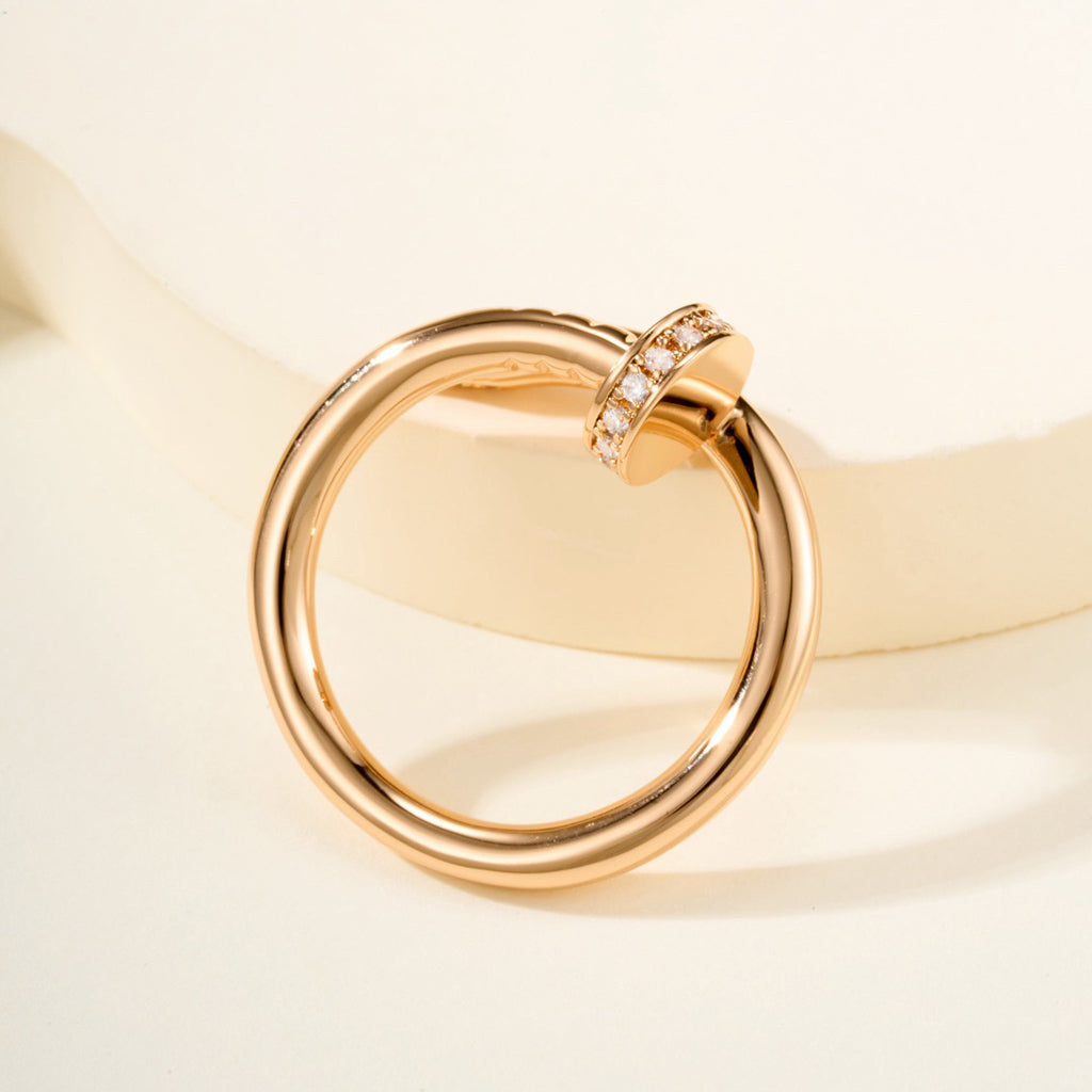 [Raffine]JUSTE RING 2.6MM HALF DIAMOND