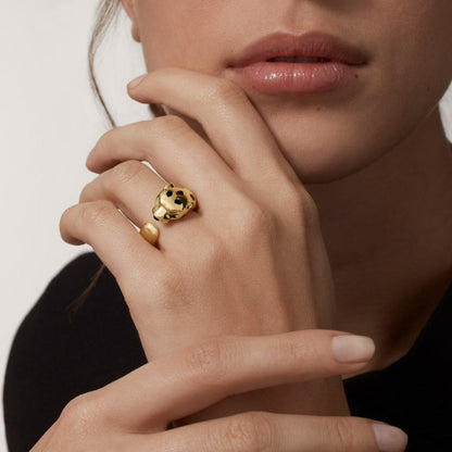 [Raffine]PANTHERE SPOTTED MEDIUM RING