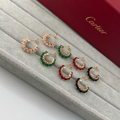 [Raffine]CLASH 7.9MM AGATE CHALCEDONY EARRINGS