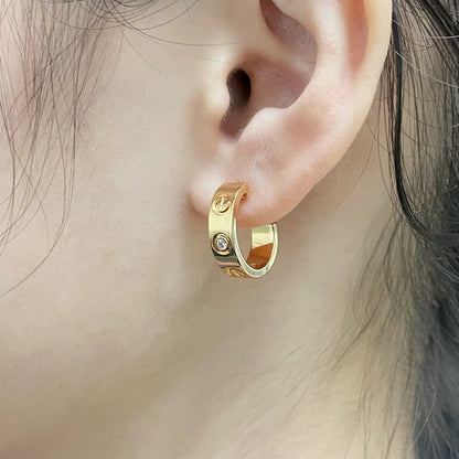 [Raffine]LOVE EARRINGS 5.7MM 2 DIAMONDS