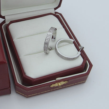 [Raffine]LOVE EARRINGS 3.6MM DIAMOND PAVED