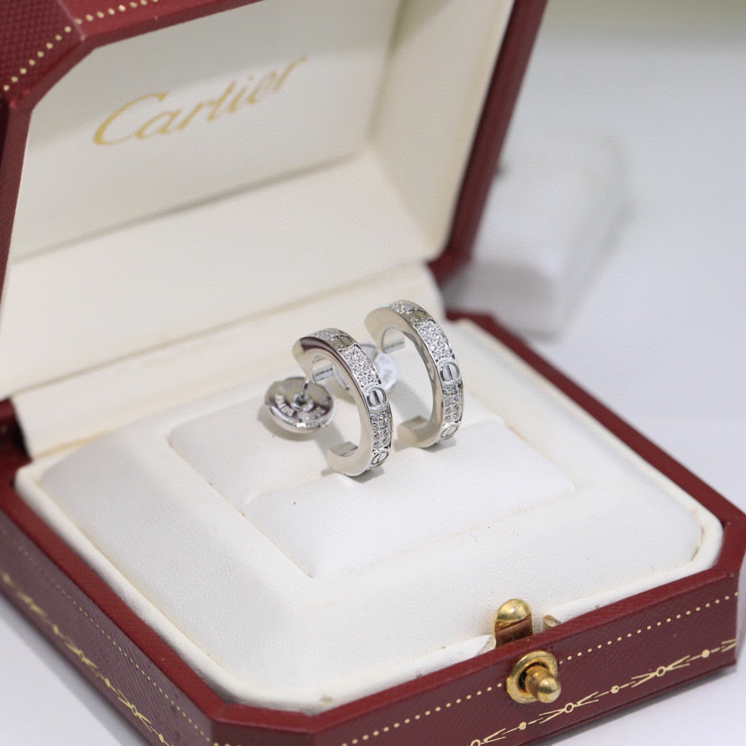 [Raffine]LOVE 5.5MM DIAMOND PAVED EARRINGS