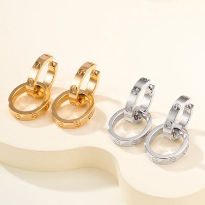 [Raffine]LOVE 3.3MM DANGLE EARRINGS