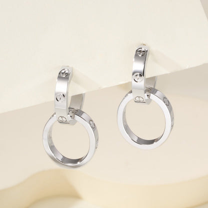 [Raffine]LOVE 3.3MM DANGLE EARRINGS