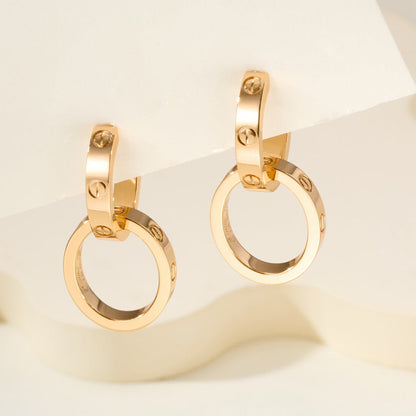 [Raffine]LOVE 3.3MM DANGLE EARRINGS