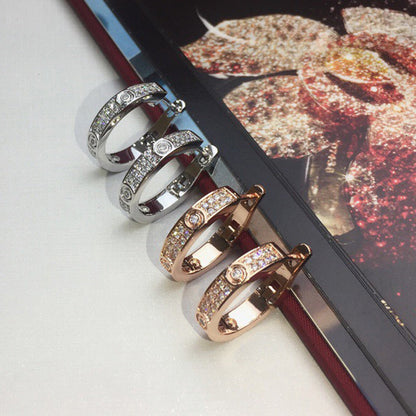 [Raffine]LOVE 5.5MM DIAMOND PAVED EARRINGS