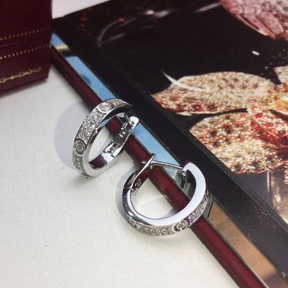 [Raffine]LOVE 5.5MM DIAMOND PAVED EARRINGS