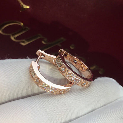[Raffine]LOVE 5.5MM DIAMOND PAVED EARRINGS