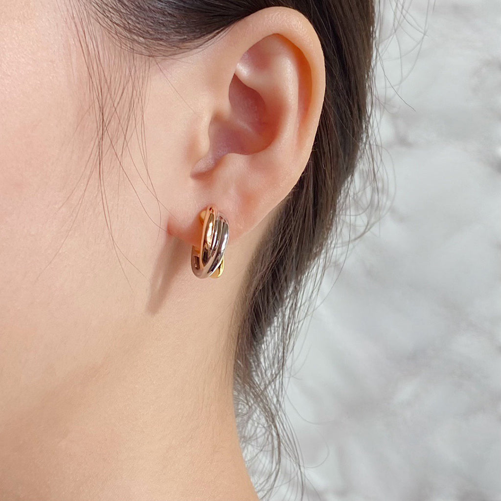 [Raffine]TRINITY ON DIAMOND CLASSIC EARRINGS