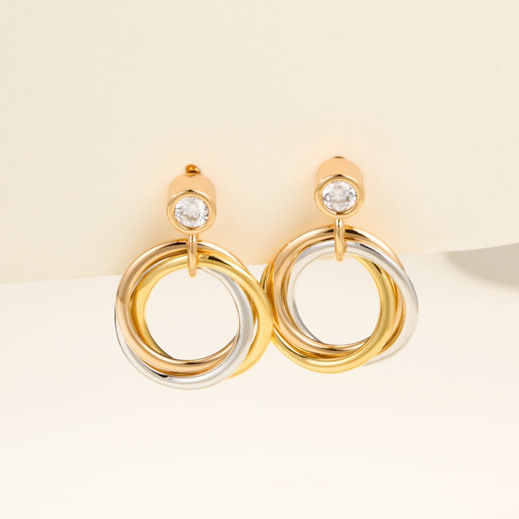 [Raffine]TRINITY ON DIAMOND  EARRINGS