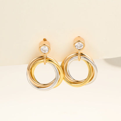 [Raffine]TRINITY ON DIAMOND  EARRINGS