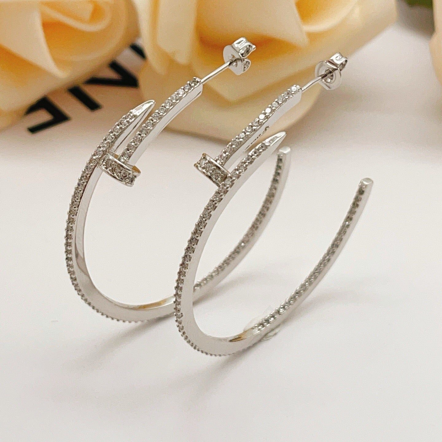 [Raffine]JUSTE FULL DIAMOND LARGE EARRINGS