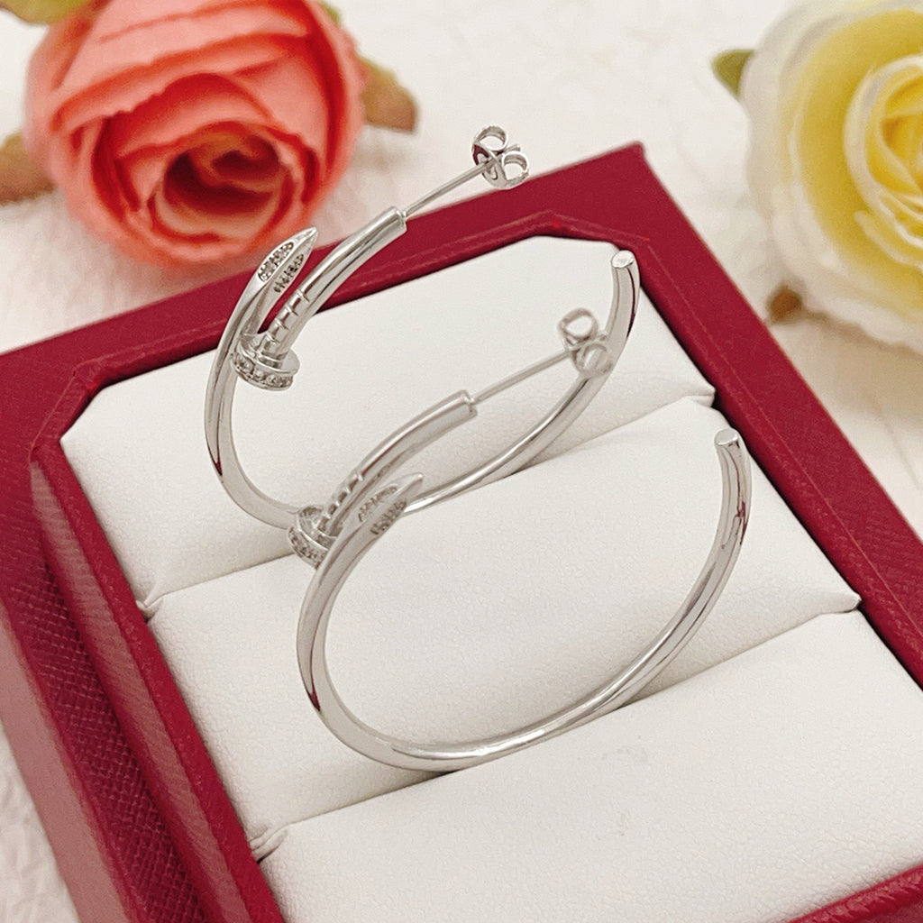 [Raffine]JUSTE HALF DIAMOND LARGE EARRINGS