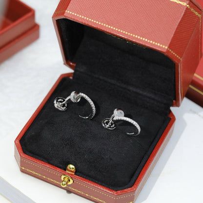 [Raffine]JUSTE FULL DIAMOND DOUBLE EARRINGS