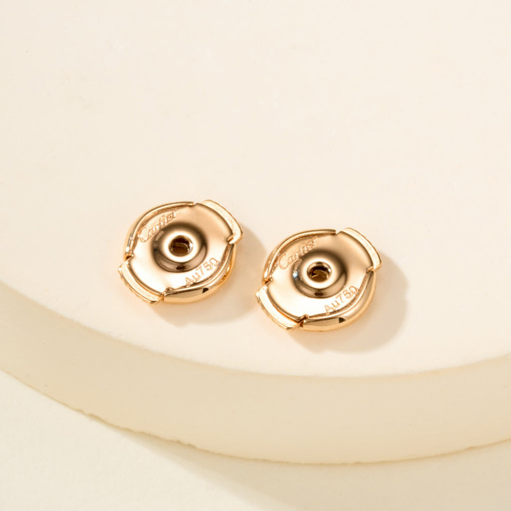 [Raffine]JUSTE HALF DIAMOND DOUBLE EARRINGS