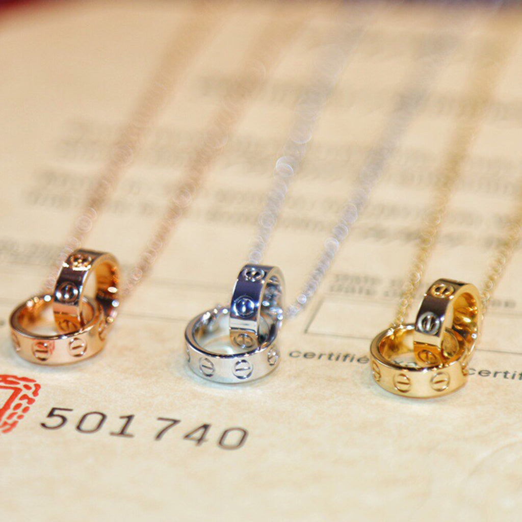 [Raffine]LOVE DOUBLE RING NECKLACE