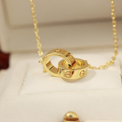 [Raffine]LOVE DOUBLE RING NECKLACE