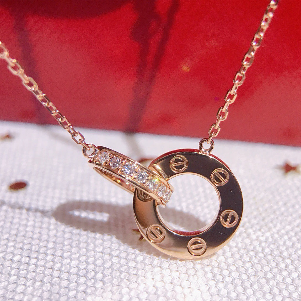 [Raffine]LOVE  FULL DIAMOND PENDANT NECKLACE