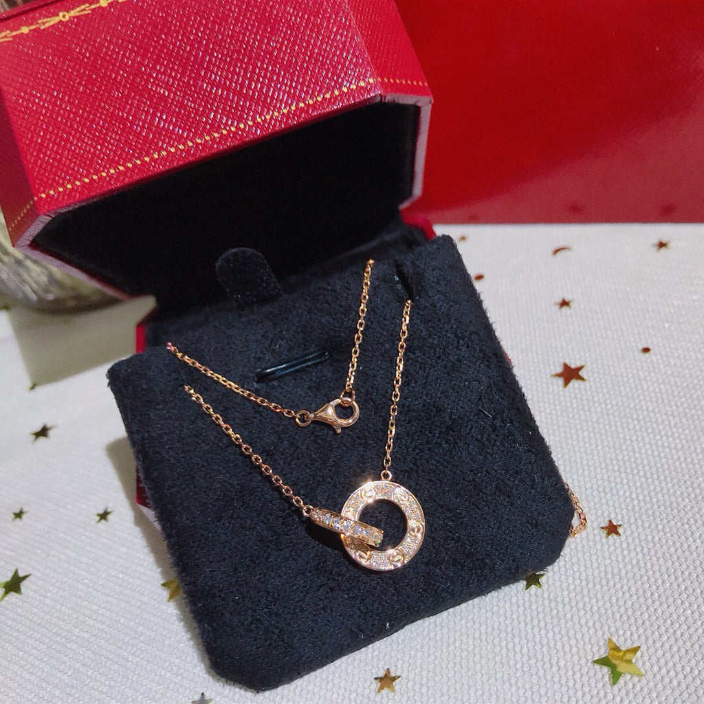 [Raffine]LOVE  FULL DIAMOND PENDANT NECKLACE