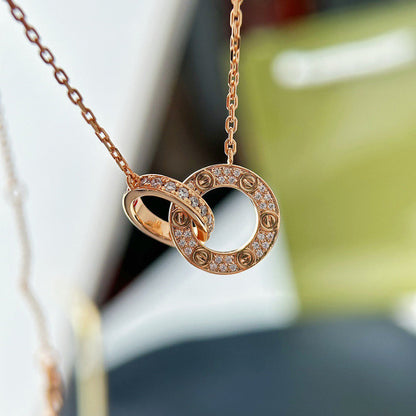 [Raffine]LOVE  FULL DIAMOND PENDANT NECKLACE