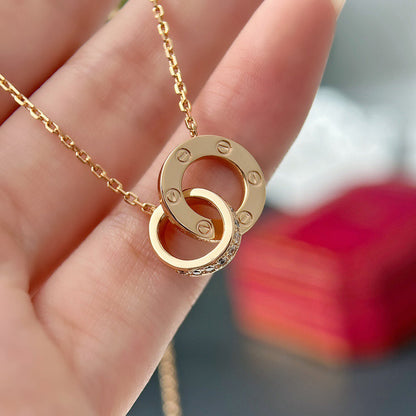 [Raffine]LOVE  FULL DIAMOND PENDANT NECKLACE