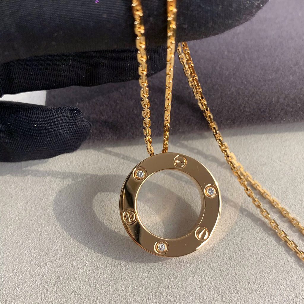 [Raffine]LOVE NECKLACE 16MM 3 DIAMONDS