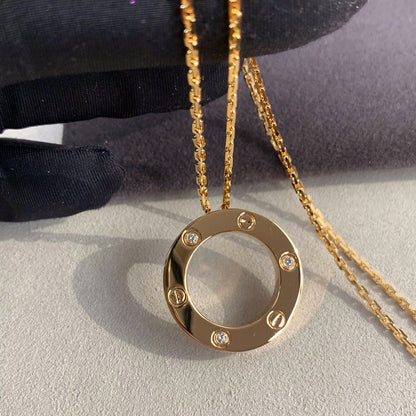 [Raffine]LOVE NECKLACE 16MM 3 DIAMONDS