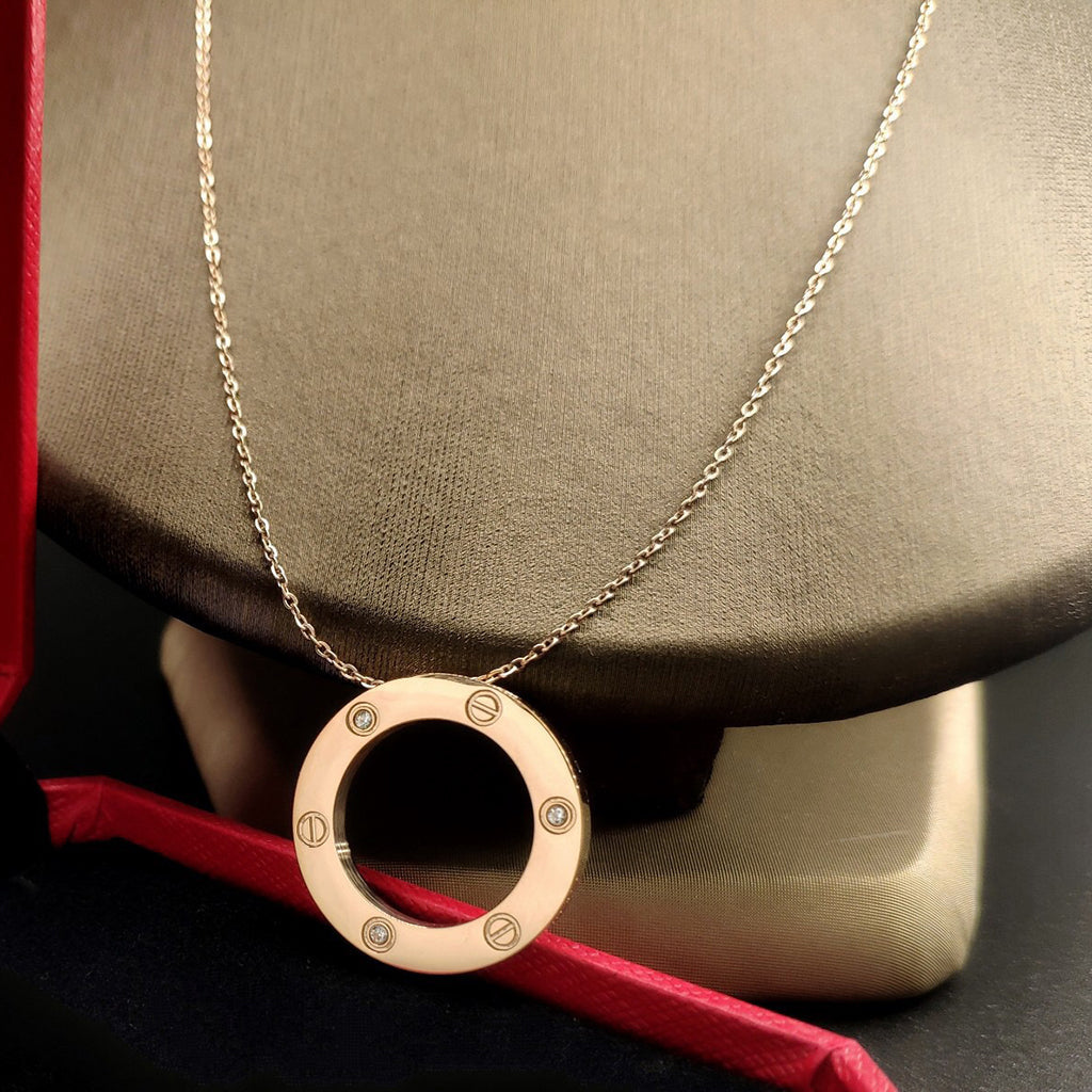 [Raffine]LOVE NECKLACE 16MM 3 DIAMONDS