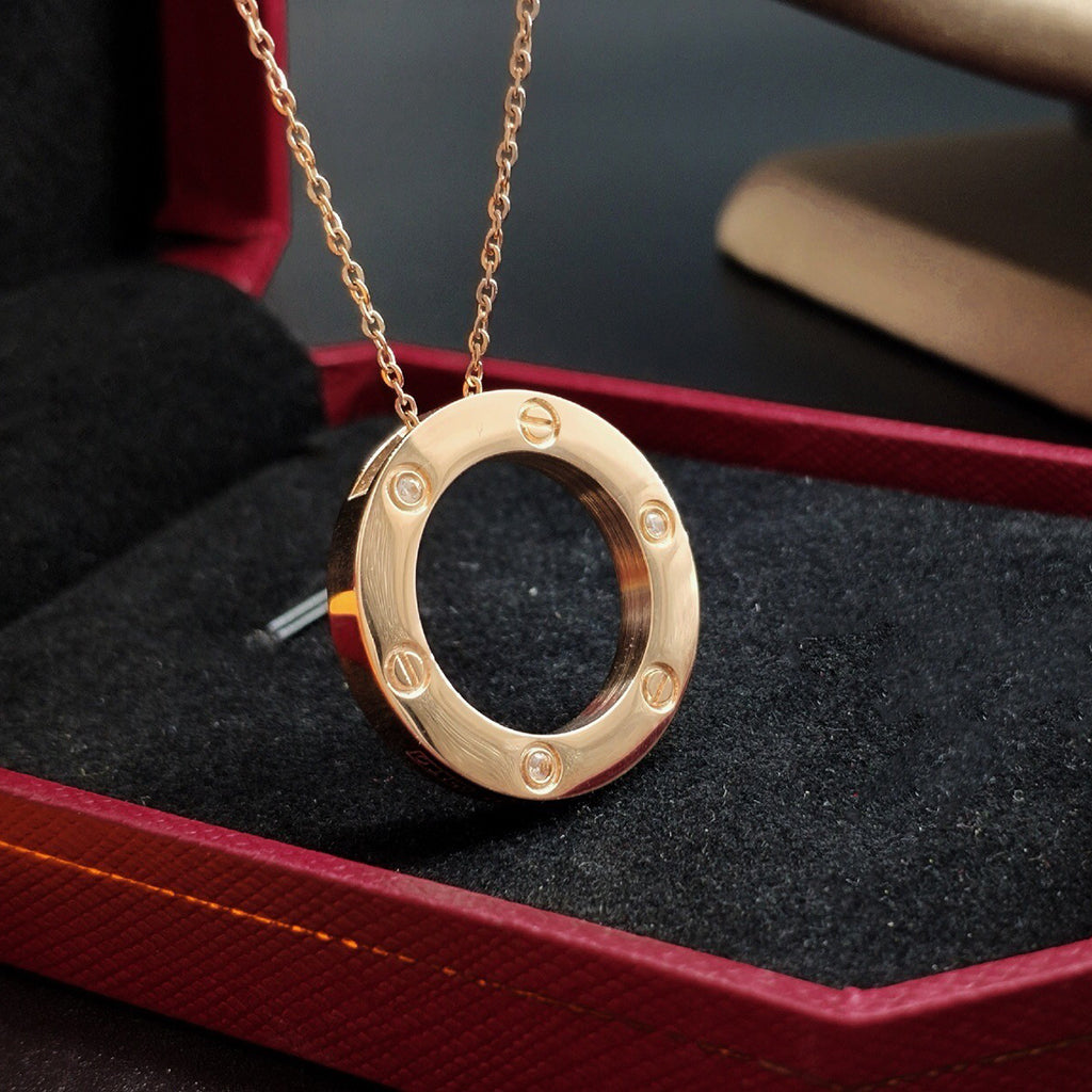 [Raffine]LOVE NECKLACE 16MM 3 DIAMONDS
