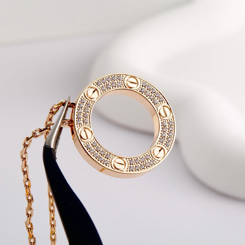 [Raffine]LOVE NECKLACE 16MM  FULL DIAMOND