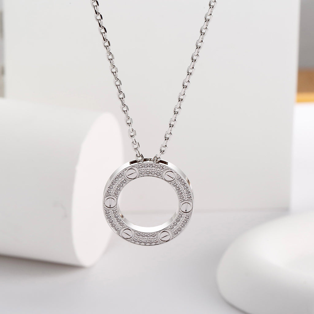 [Raffine]LOVE NECKLACE 16MM  FULL DIAMOND